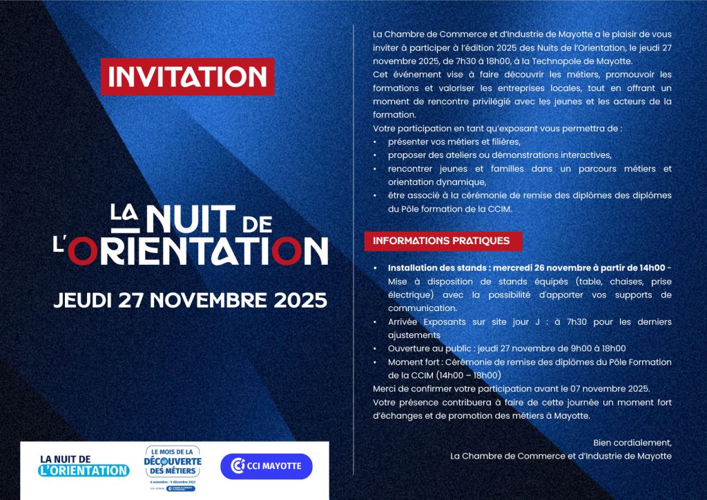 Nuit de l’Orientation Mayotte 2025 – Technopole | CCI Mayotte